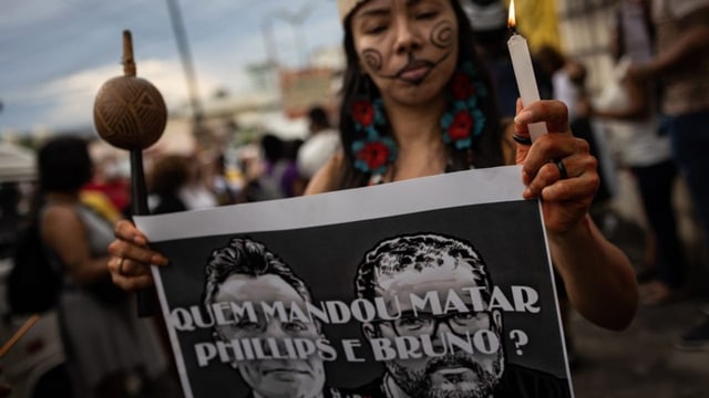  Indigene protestieren in Lima die Tötung von Phillips und Pereira