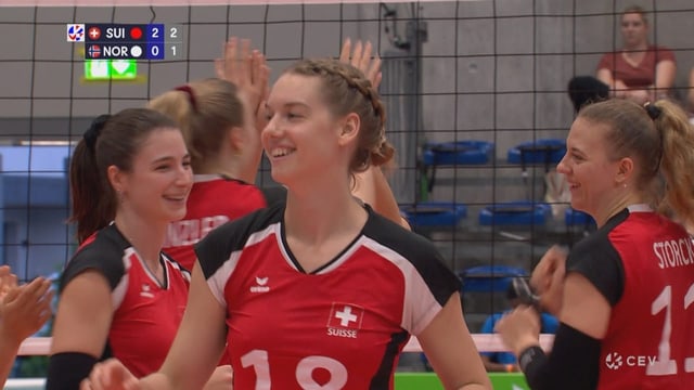  Schweizer Volleyballerinnen spielen Norwegen an die Wand