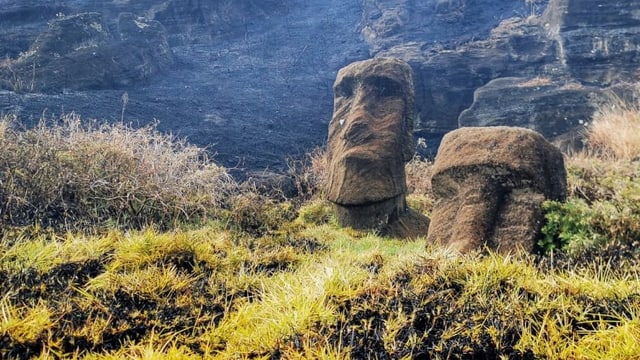  Feuer beschädigt berühmte Moai-Statuen auf Osterinsel