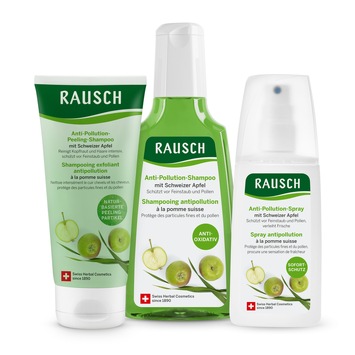  Das neue RAUSCH Schutz-Ritual für umweltbelastetes Haar / Anti-Pollution-Linie mit Schweizer Apfel